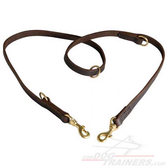 Multimode Leather Dog Leash for Various Purposes