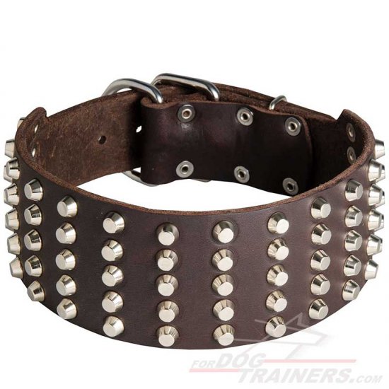 3 inch Studded Leather Dog Collar