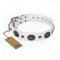 ‘Magnificent Iceberg’ FDT Artisan Fancy Walking Leather Dog Collar Adorned with Ovals and Studs - 1 1/2 inch (40 mm) wide