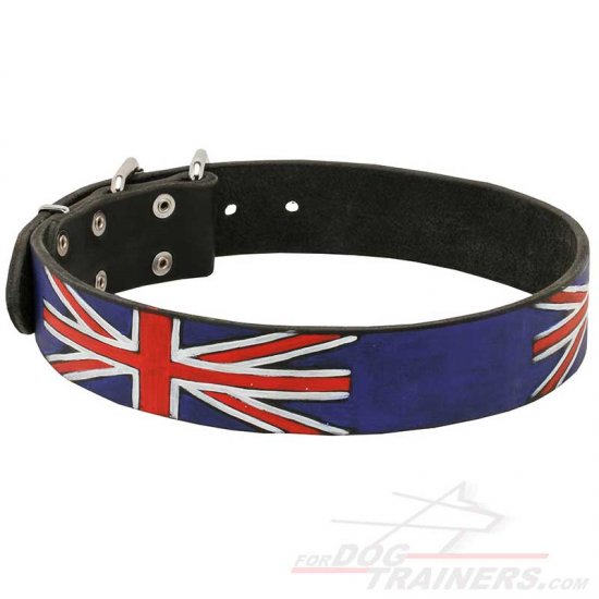 'Union Jack' Leather Dog Collar - a Centuries-Old Tradition