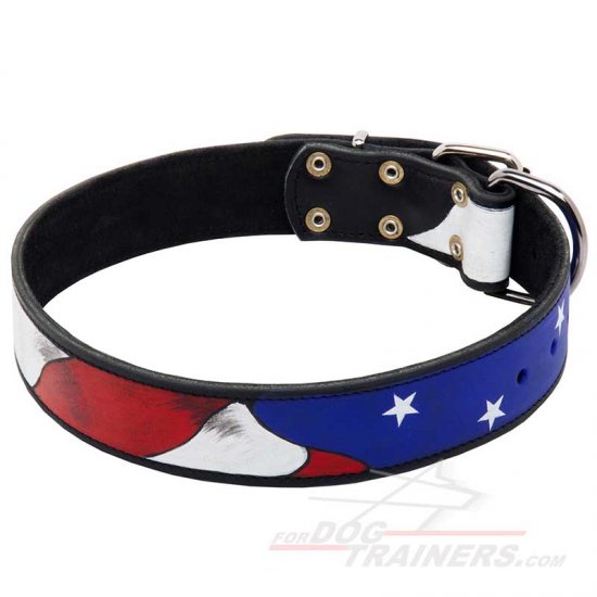 Handpainted "American Pride" Leather Dog Collar