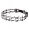 'Expert' Black Stainless Steel Dog Pinch Collar with Click Lock Buckle - 1/6 inch (4 mm) prong diameter