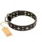 ‘A La Mode’ FDT Artisan Handcrafted Black Leather Dog Collar