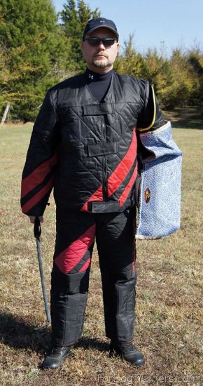 Jeffrey looking Good in our Protection scratch suit for dog training - PBS4suit