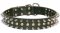 30%Discount-S60 - Leather Dog Collar with 2 Rows Spikes+1 Row Studs