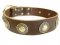 Deluxe Leather Dog Collar with Medieval Style Brooches