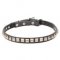 'King Studs' Studded Leather Dog Collar with Chrome Plated Adornments