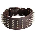 3 Inch Dog Collar with 4 Rows of Spikes for Everyday Use
