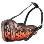 Exclusive Handpainted "Fire Flames" Dog Muzzle