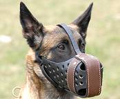 Leather dog muzzle