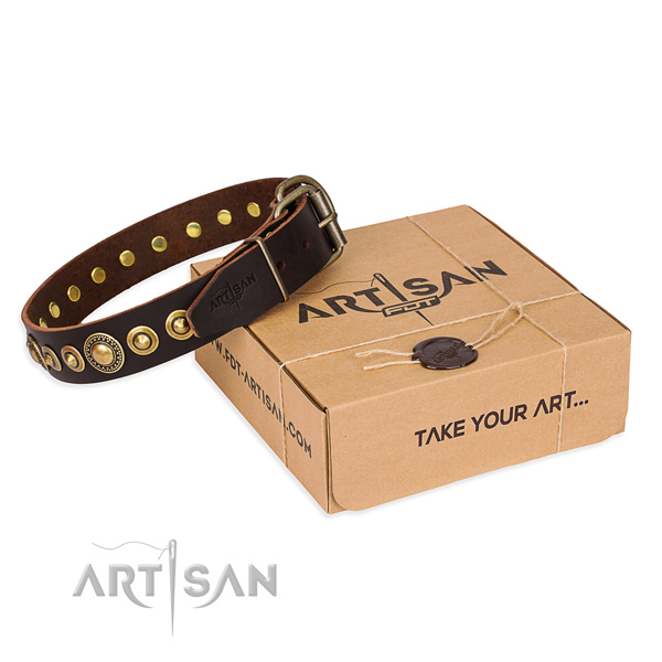 Trendy Dog Collar Decorated with Square Studs