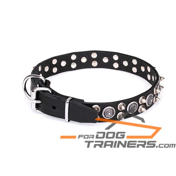 Leather dog collar for comfy wearing