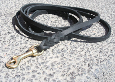 Dog Show Leather Leash with Elegant Braiding - 8 ft Long - Click Image to Close