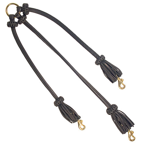 Exclusive Triple Leather Coupler for Walking 3 Dogs - Click Image to Close