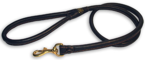 Round Leather Dog Leash for Walking and Tracking