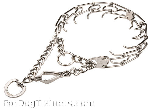 Dog Pinch Prong Collar with Swivel and Small Quick Release Snap Hook - 50106 (02) (1/8 inch) (3.25mm)